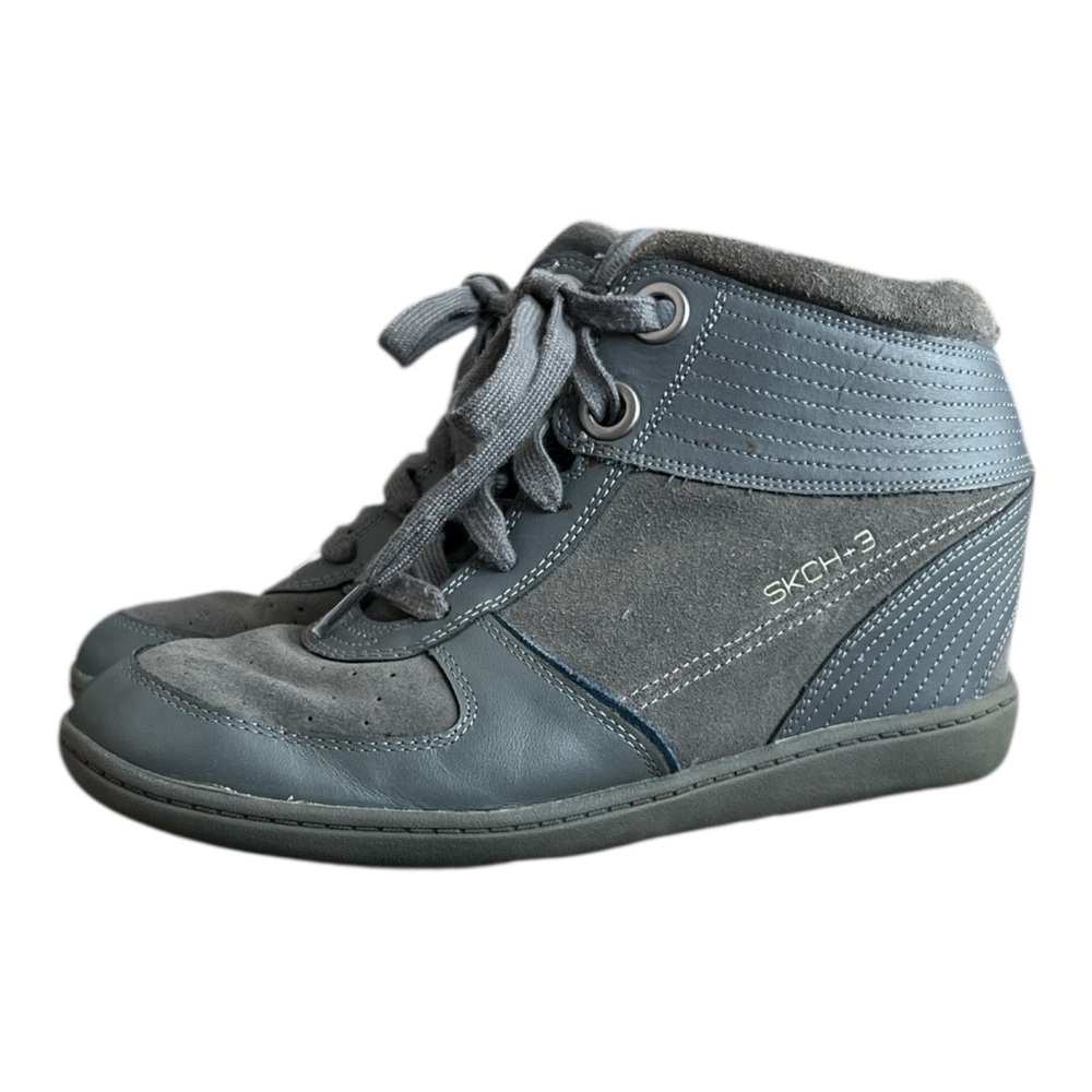 Skechers SKCH+3 Women's Gray High-Top wedges Sneakers Sz 8.5